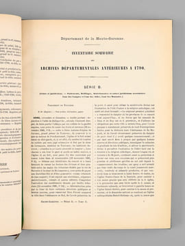 Inventaire Sommaire des Archives Départementales antérieures à 1790 rédigé par M. J. Judicis, Archiviste Adjoint. Haute-Garonne. Archives civiles ...