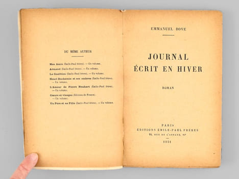 Journal écrit en hiver. BOVE, Emmanuel [ BOBOVNIKOFF, Emmanuel (1898-1945) ]