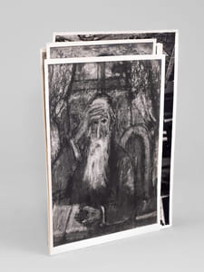 9 photographies par Marc Vaux des oeuvres et de l'artiste J. D. Kirzsenbaum [ Avec 8 photographies annotées et signées par le peintre ] - 9 photographs by Marc Vaux of the works and the artist J. D. Kirzsenbaum [With 8 photographs annotated and signed by the painter ]