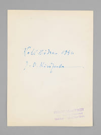 9 photographies par Marc Vaux des oeuvres et de l'artiste J. D. Kirzsenbaum [ Avec 8 photographies annotées et signées par le peintre ] - 9 photographs by Marc Vaux of the works and the artist J. D. Kirzsenbaum [With 8 photographs annotated and signed by the painter ]