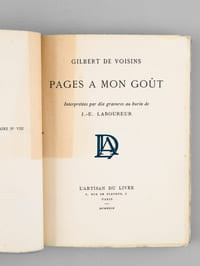 Pages à mon Goût. Interprétées par dix gravures au burin de J.-E. Laboureur