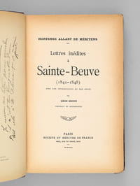 Lettres inédites à Sainte-Beuve (1841-1848) 