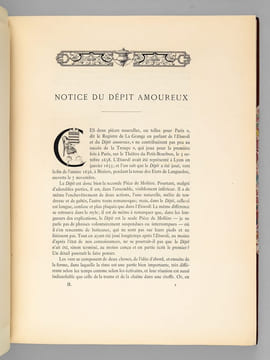 Oeuvres de Molière. Tome II : Le Dépit Amoureux [ Exemplaire sur papier du Japon ]. MOLIERE ; (POQUELIN, Jean-Baptiste) ; (LEMAN, Jacques ; ...