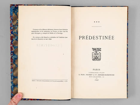 Prédestinée [ Edition originale ]. *** ; [ COSTA DE BEAUREGARD, Marquis Charles Albert ]
