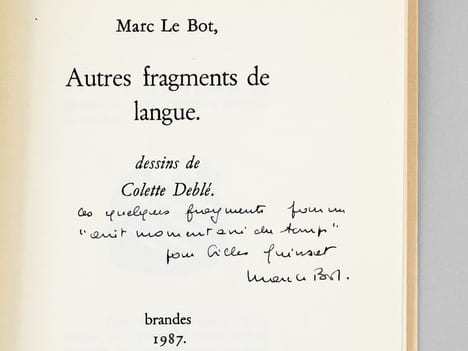 Autres fragments de langue [ édition originale, exemplaire signé par l'auteur ]. LE BOT, Marc ; Deblé, Colette (ill.)