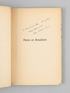 Parcs et Boudoirs [ Edition originale - Livre dédicacé par l'auteur ]