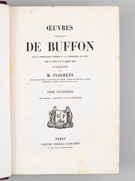 Oeuvres complètes de Buffon. Tome 4 : Les Singes - Additions aux quadrupèdes. BUFFON ; FLOURENS ; [ ADAM, Victor ; etc. ] 