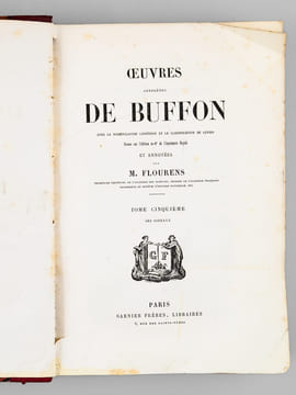 Oeuvres complètes de Buffon. Tome 5 : Les oiseaux. BUFFON ; FLOURENS ; [ ADAM, Victor ; etc. ] 