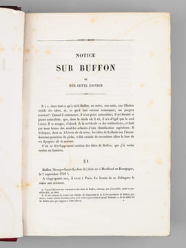Oeuvres complètes de Buffon. Tome 1 : Théorie de la Terre - Histoire générale des Animaux. BUFFON ; FLOURENS ; [ ADAM, Victor ; etc. ] 