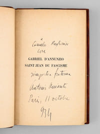 Gabriel d'Annunzio. Saint Jean du Fascisme [ Livre dédicacé par l'auteur ]