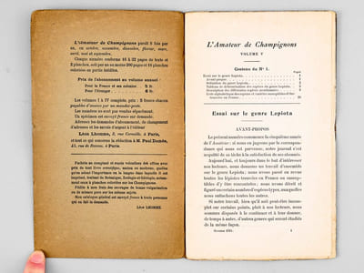 L'Amateur de Champignons ( Vol. V Octobre 1911 - Septembre 1912, 8 volumes, complet ). Journal consacré à la connaissance populaire des Champignons, paraissant 8 fois par an.