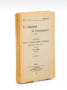 L'Amateur de Champignons ( Vol. VI Octobre 1912 - Septembre 1913, 8 volumes, complet ). Journal consacré à la connaissance populaire des Champignons, ...