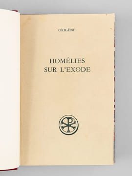 Homélies sur l'Exode. ORIGENE
