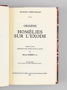 Homélies sur l'Exode. ORIGENE