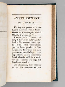 Mémoires pour servir à l'Histoire de France en 1815, avec le plan de la Bataille de Mont-Saint-Jean [ Edition originale ]. ANONYME ; [ NAPOLEON ...