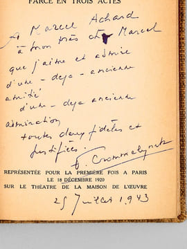 Le Cocu magnifique. Farce en trois actes [ Livre dédicacé par l'auteur ]. CROMMELYNCK, Fernand