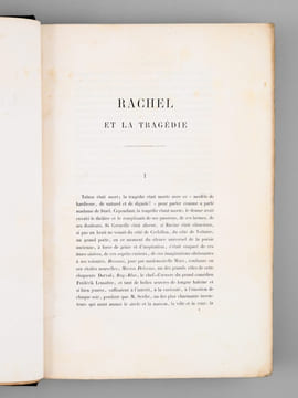 Rachel et la Tragédie. Ouvrage orné de dix photographies représentant Mlle Rachel dans ses principaux rôles [ Edition originale ]. JANIN, Jules ; (LA ...