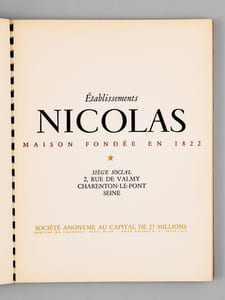 [ Lot de 15 Catalogues Nicolas ] Etablissements Nicolas - Liste des Vins 1933 - 1934 - 1935 - 1936 - 1939 - 1949 - 1950 - 1951 - 1953 - 1955 - 1956 - 1958 - 1959 - 1960