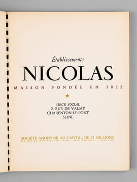 [ Lot de 15 Catalogues Nicolas ] Etablissements Nicolas - Liste des Vins 1933 - 1934 - 1935 - 1936 - 1939 - 1949 - 1950 - 1951 - 1953 - 1955 - 1956 - ...