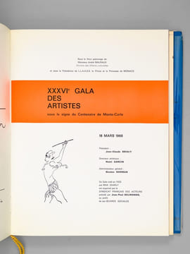 XXXVIe Gala des Artistes sous le signe du Centenaire de Monte-Carlo. 1966 [ Programme 36e Gala des Artistes ] . CHAGALL, Marc ; BRIALY, Jean-Claude ; ...