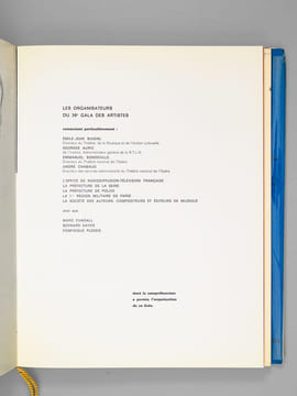 XXXVIe Gala des Artistes sous le signe du Centenaire de Monte-Carlo. 1966 [ Programme 36e Gala des Artistes ] . CHAGALL, Marc ; BRIALY, Jean-Claude ; ...