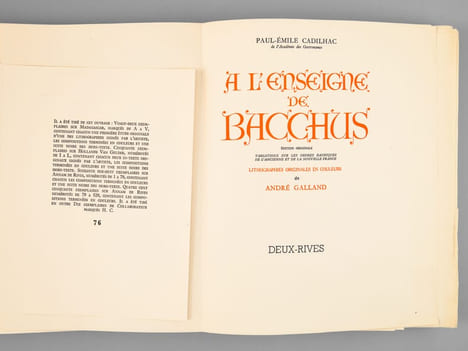 A l'Enseigne de Bacchus. Variations sur les ordres bachiques de l'ancienne et de la nouvelle France [ Edition originale ] . CADILHAC, Paul-Emile ; ...