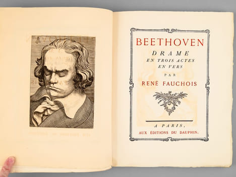 Beethoven. Drame en trois actes en vers [ Edition originale - Livre dédicacé par l'auteur - Avec une L.A.S. de l'auteur ]. FAUCHOIS, René 