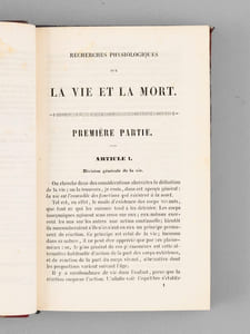Recherches physiologiques sur la vie et la mort. - Nouvelle édition d'une notice sur la vie et les travaux de Bichat et suivie de notes par le Docteur Cerise.