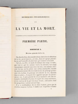 Recherches physiologiques sur la vie et la mort. - Nouvelle édition d'une notice sur la vie et les travaux de Bichat et suivie de notes par le Docteur ...