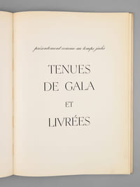 APPARTENANCE - Tenues de Gala et Livrées