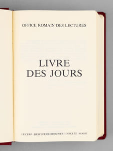 Livre des jours - Office romain des lectures