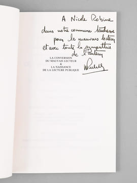 [ Lot de deux livres dédicacés par l'auteur ] La Conversion du Mauvais lecteur  la naissance de la lecture publique ; Les langages documentaires ...