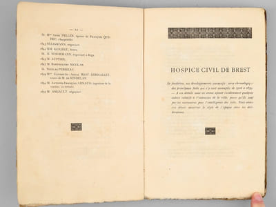 Hospice civil de Brest. Historique depuis l'an 1506, date de sa fondation jusqu'en 1859 inclusivement [ Edition originale ] 