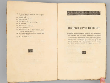 Hospice civil de Brest. Historique depuis l'an 1506, date de sa fondation jusqu'en 1859 inclusivement [ Edition originale ] . TROUDE, Colonel A.