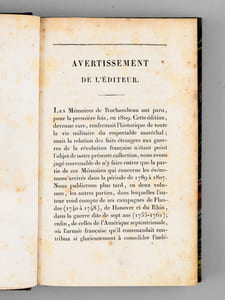 Mémoires du Maréchal de Rochambeau sur les Guerres de la Révolution, de 1789 à 1807