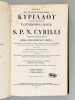 S.P.N. Cyrilli Archiepiscopi Hierosolymitani, Opera quae exstant omnia, accedunt Petri II, Timothei, Alexandrinorum praesulum, Apollinari Laodiceni, ...