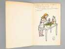 Dessin original en couleurs signé par Jean Effel [ Madame Larousse assaisonnant sa salade de pissenlit... ]. EFFEL, Jean