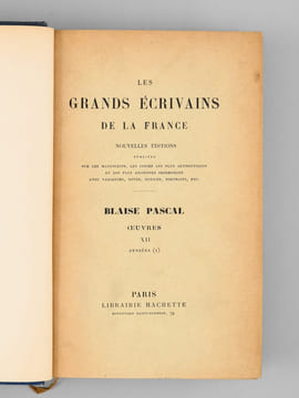 Oeuvres de Blaise Pascal. Pensées (3 Tomes - Complet) (Tomes XII, XIII, XIV des Oeuvres). PASCAL, Blaise ; (BRUNSCHVICG, Léon)