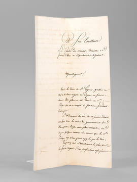 [ Très belle lettre de recommandation destinée au Garde des Sceaux, en août 1815, pour la place de greffier en chef de la Cour Royale de Dijon ] ...