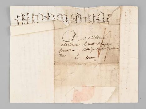 [ Belle L.AS. datée du 11 mai 1790, adressée à Madame Brenet Religieuse Bernardine a l'Abbaye du Lieu-Dieu à Beaune ] "Dijon, 11 mai 90. Il ya déjà ...
