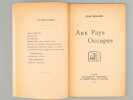 Aux Pays Occupés [ Edition originale ]. RENAUD, Jean