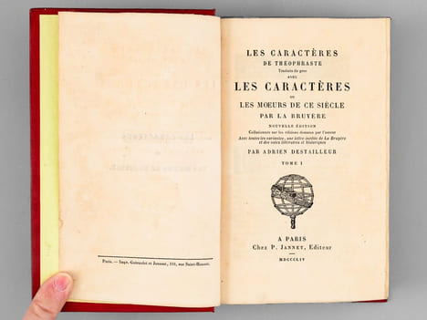 Les Caractères de Théophraste. Traduits du grec avec Les Caractères ou les Moeurs de ce Siècle par La Bruyère. LA BRUYERE ; (DESTAILLEUR, Adrien)