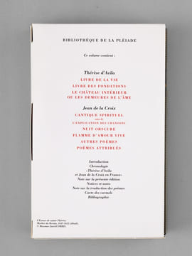 Oeuvres . SAINT JEAN DE LA CROIX ; SAINTE THERESE D'AVILA