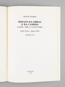 Sonate da Chiesa et da Camera a due, tre e a quattro. Libro terzo - Opera XXII. Venezia 1655 (4 Volumes - Complet)