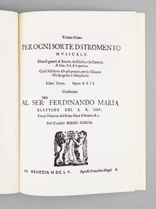 Sonate da Chiesa et da Camera a due, tre e a quattro. Libro terzo - Opera XXII. Venezia 1655 (4 Volumes - Complet)