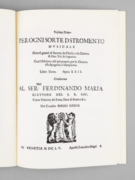 Sonate da Chiesa et da Camera a due, tre e a quattro. Libro terzo - Opera XXII. Venezia 1655 (4 Volumes - Complet). MARINI, Biagio