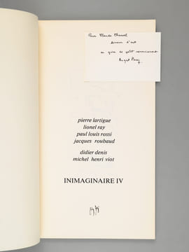 Inimaginaire IV. LARTIGUE, Pierre ; RAY, Lionel ; ROSSI, Paul Louis ; ROUBAUD, Jacques ; DENIS, Didier ; VIOT, Michel Henri