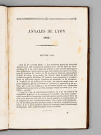 Annales de la Ville de Lyon ou Histoire de notre temps. [ Année 1849 - Edition originale ]
