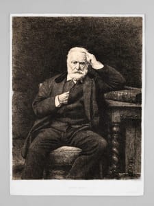 Victor Hugo [ Eau-forte sur papier de chine monté ]