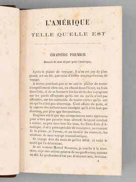 L'Amérique telle qu'elle est. Voyage anecdotique de Marcel Bonneau dans le Nord et le Sud des Etats-Unis. Excursion au Canada [ Edition originale ]. ...
